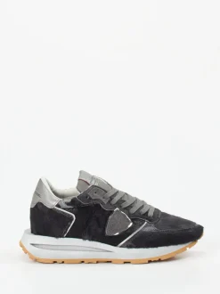 Philippe Model – Sneaker aus Ponyfell und Metallic-Leder