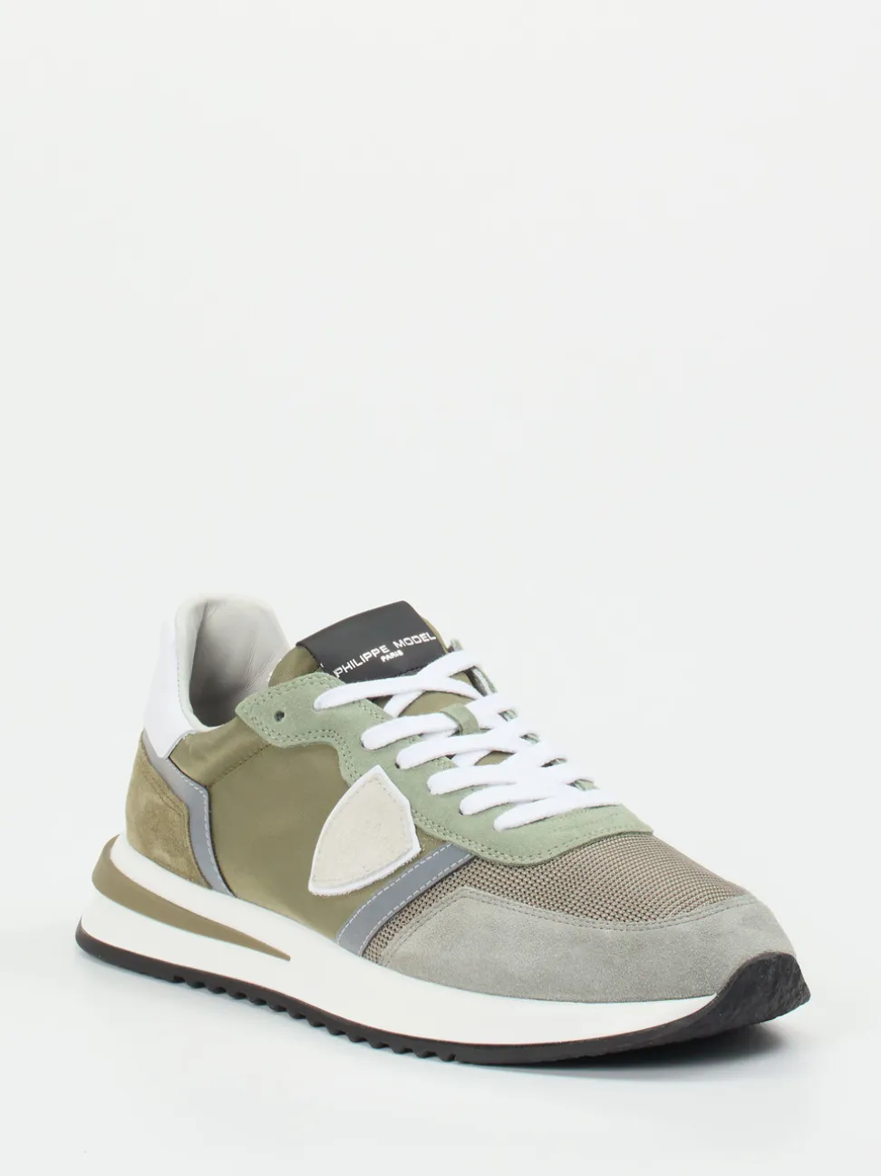 Philippe Model – Sneaker aus Veloursleder Khaki