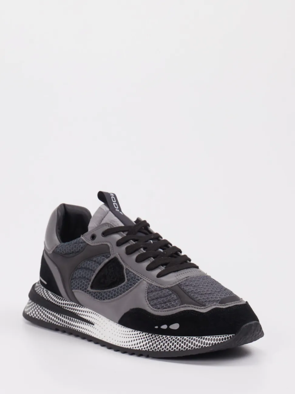 Philippe Model – Sneaker aus Velour/Textil dunkelgrau