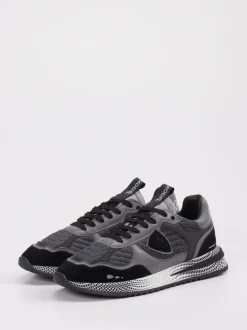 Philippe Model – Sneaker aus Velour/Textil dunkelgrau