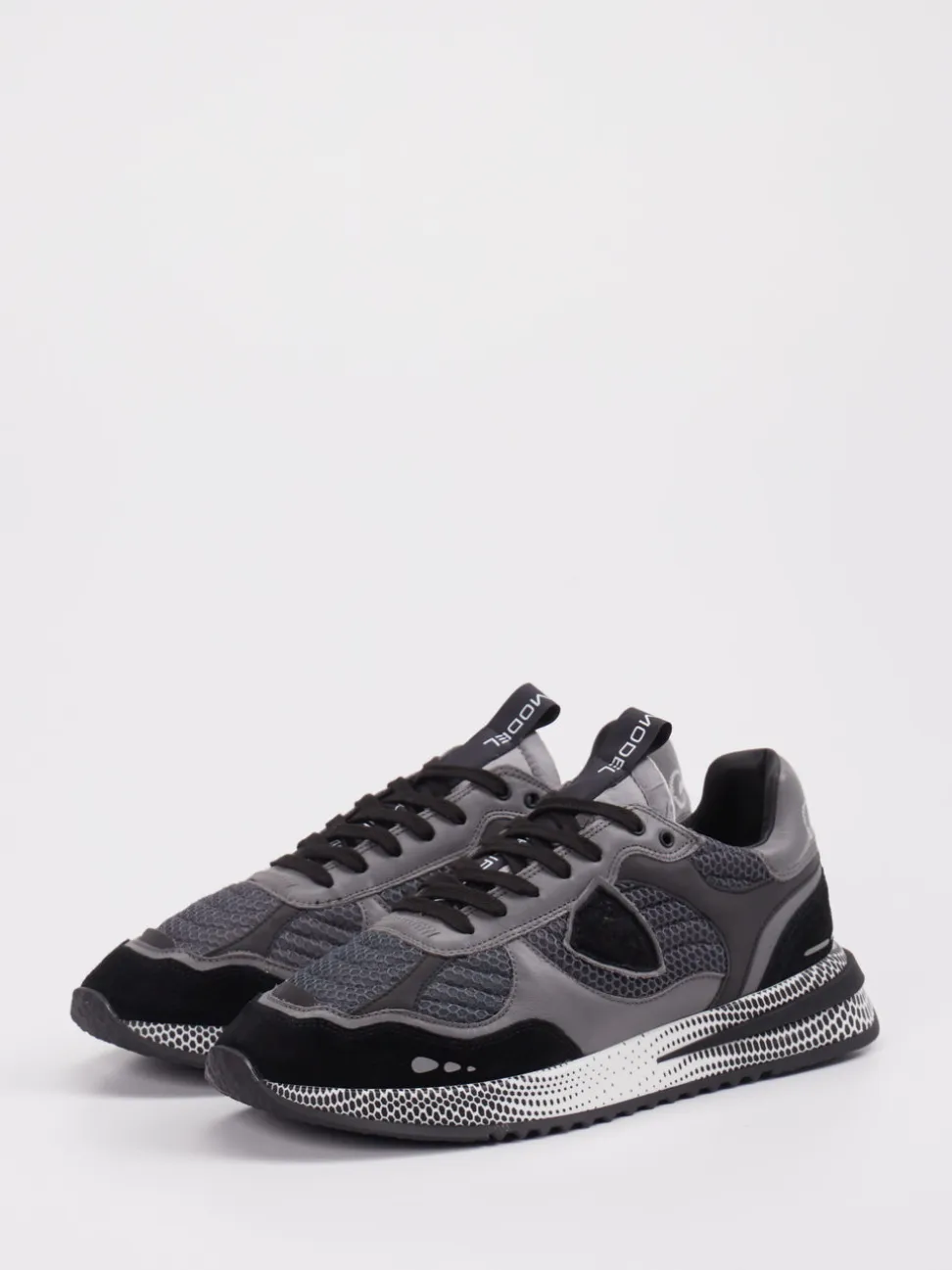 Philippe Model – Sneaker aus Velour/Textil dunkelgrau