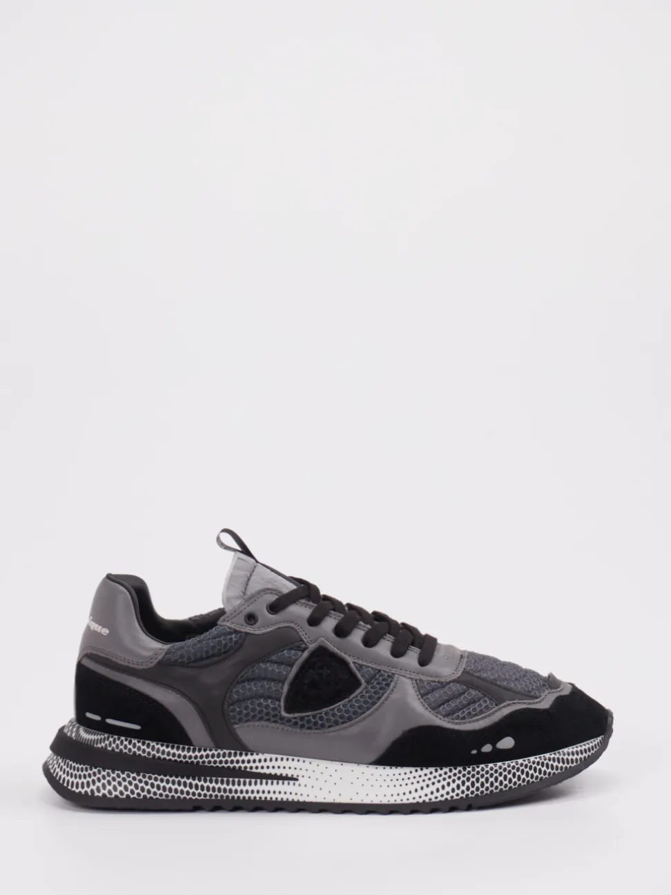 Philippe Model – Sneaker aus Velour/Textil dunkelgrau