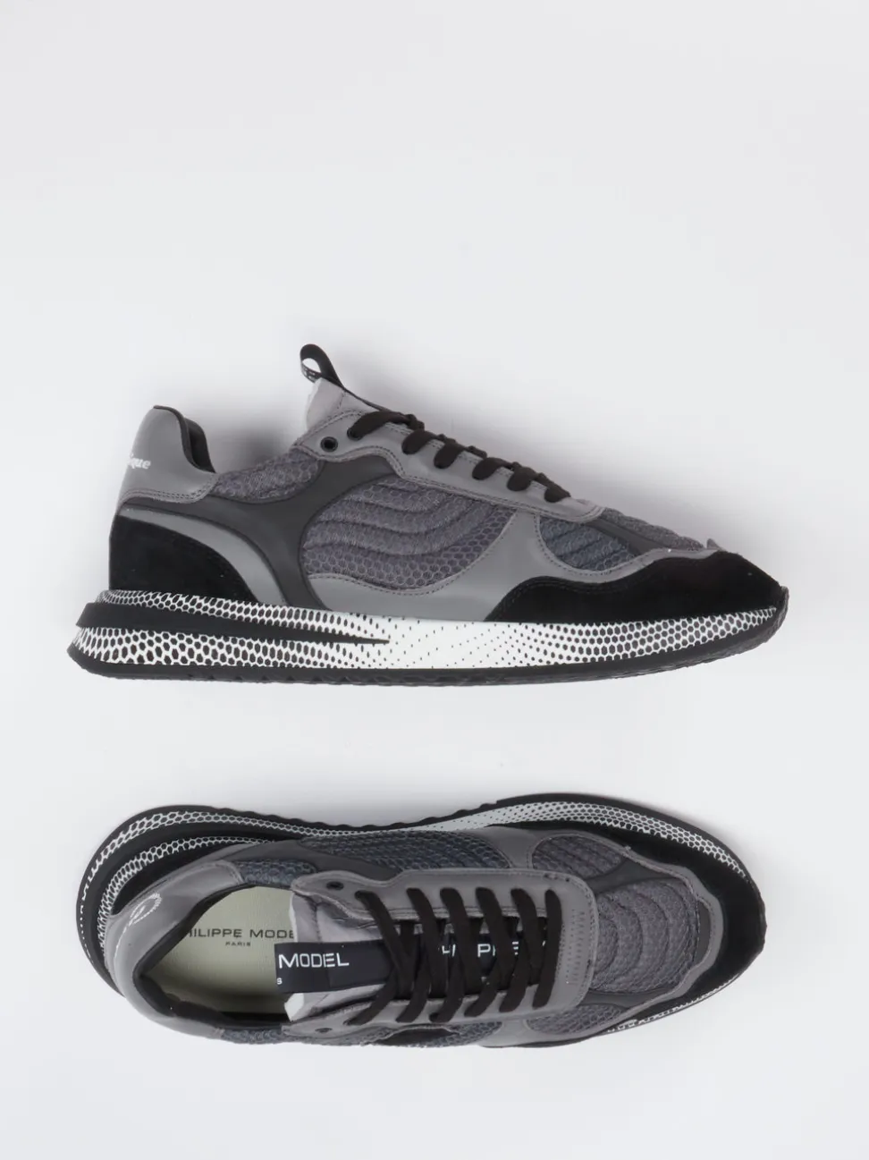 Philippe Model – Sneaker aus Velour/Textil dunkelgrau