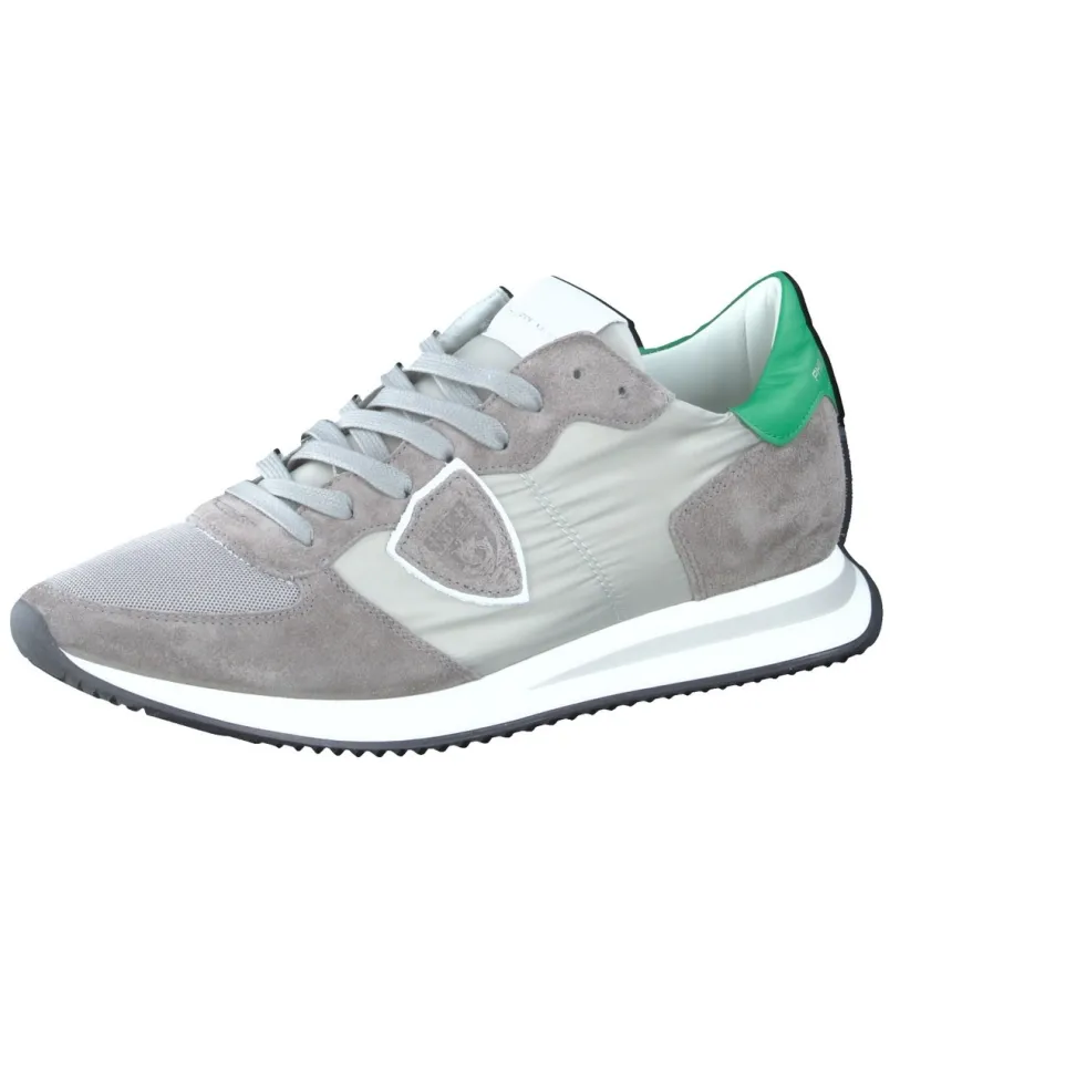 Philippe Model – Sneaker aus Veloursleder grau-grün
