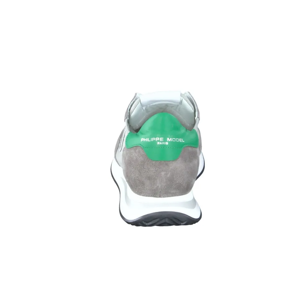 Philippe Model – Sneaker aus Veloursleder grau-grün
