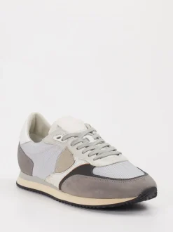 Philippe Model – Sneaker aus Veloursleder-Mesh Grau