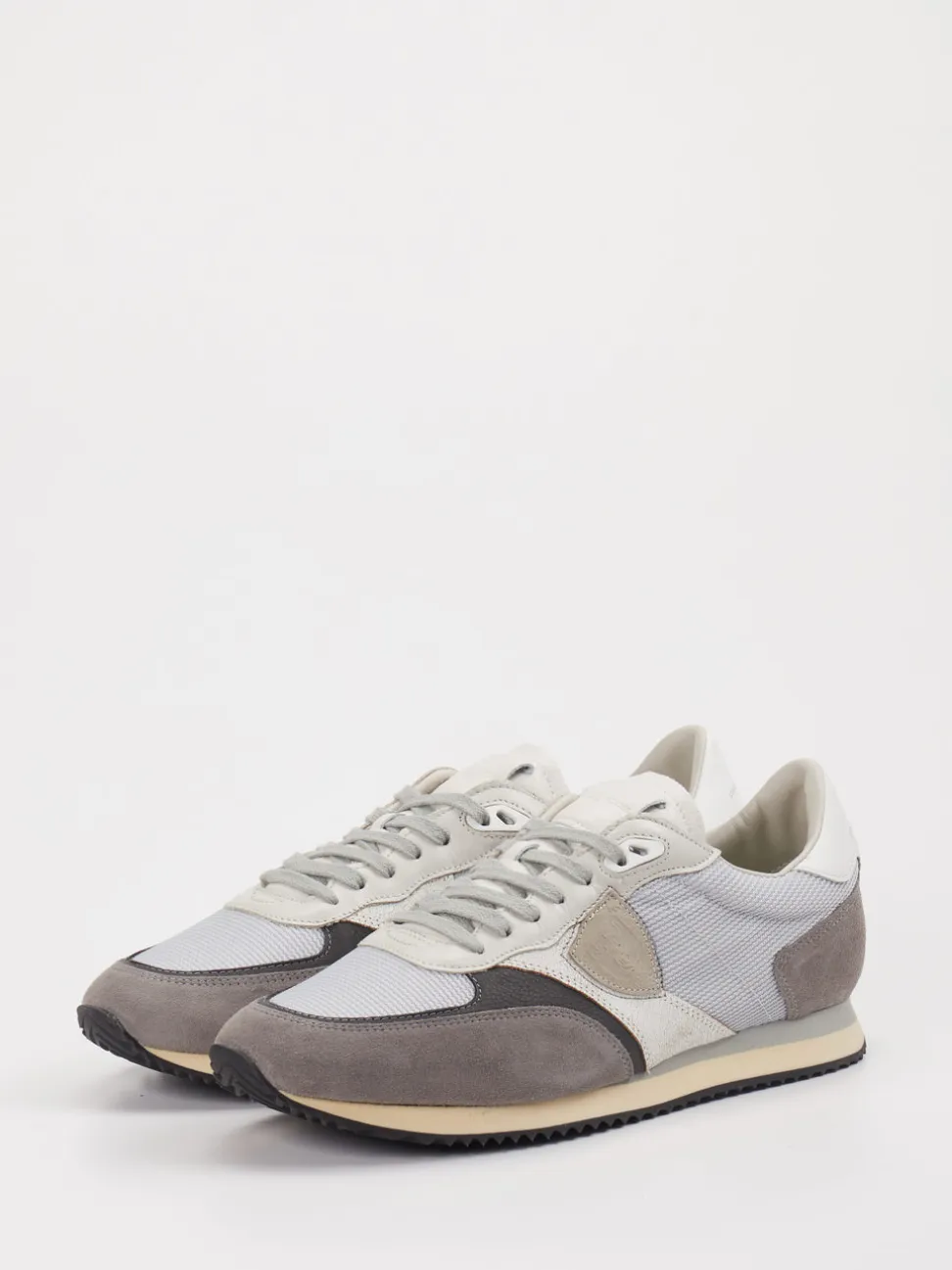 Philippe Model – Sneaker aus Veloursleder-Mesh Grau