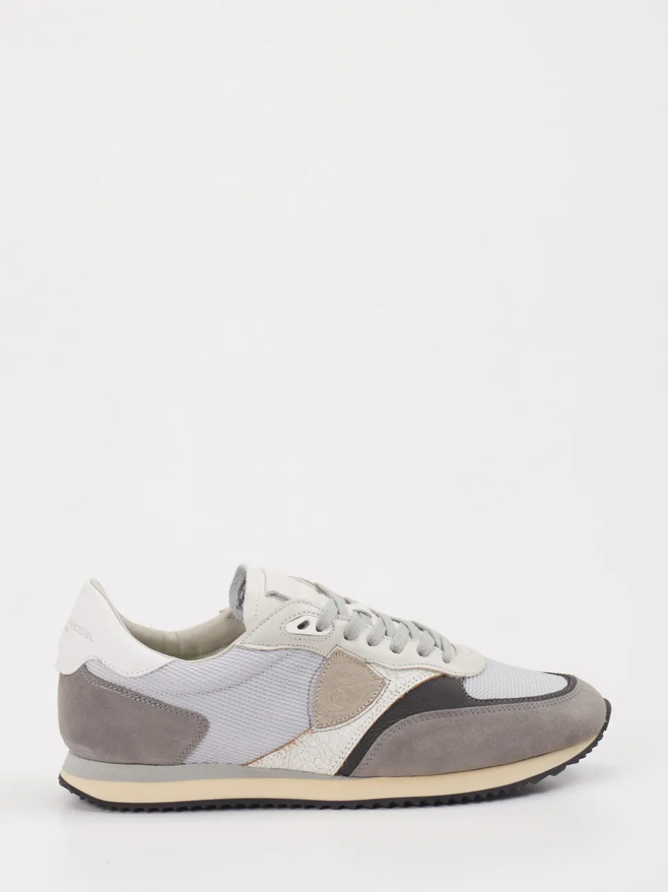 Philippe Model – Sneaker aus Veloursleder-Mesh Grau