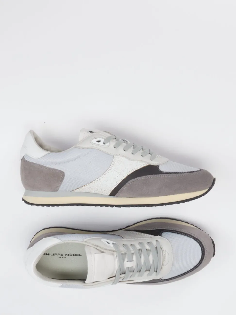 Philippe Model – Sneaker aus Veloursleder-Mesh Grau
