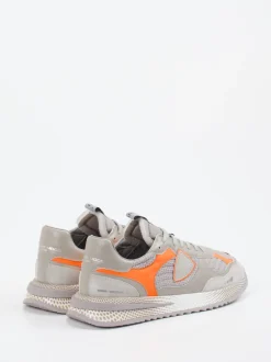Philippe Model – Sneaker aus Textil und Veloursleder grau