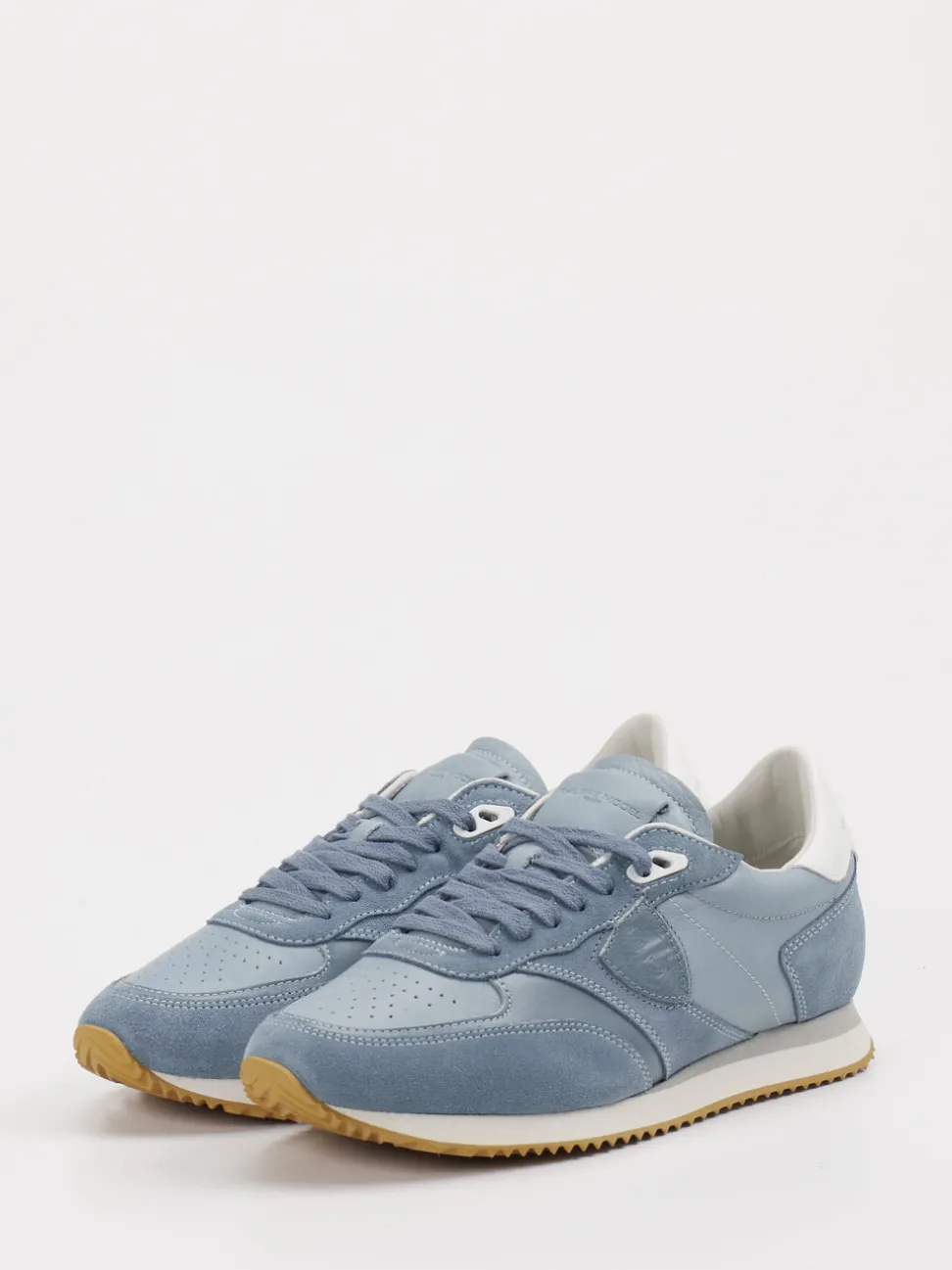 Philippe Model – Sneaker aus Velourleder Taubenblau
