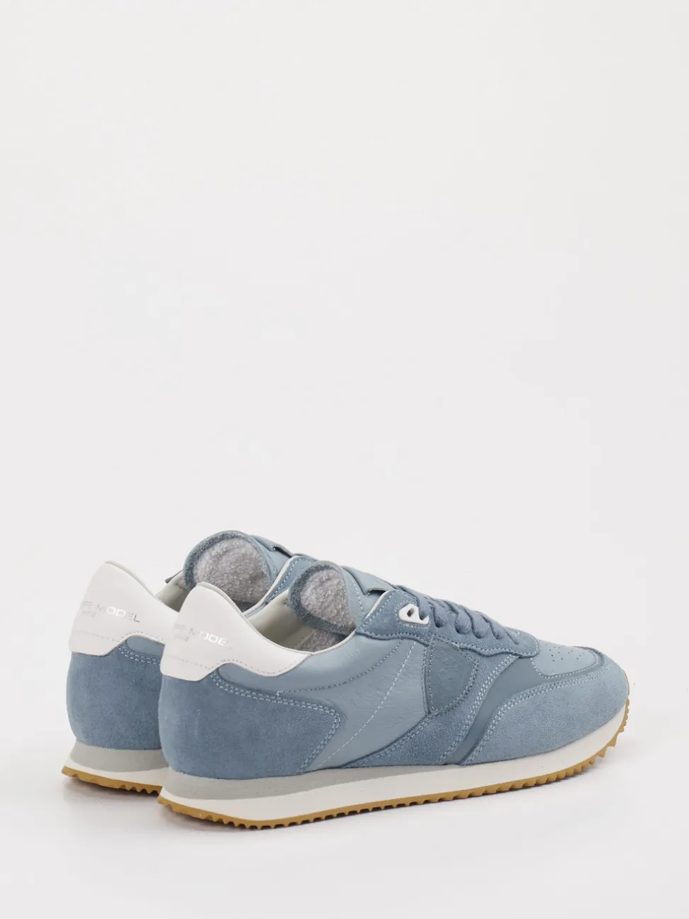 Philippe Model – Sneaker aus Velourleder Taubenblau