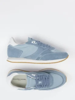 Philippe Model – Sneaker aus Velourleder Taubenblau