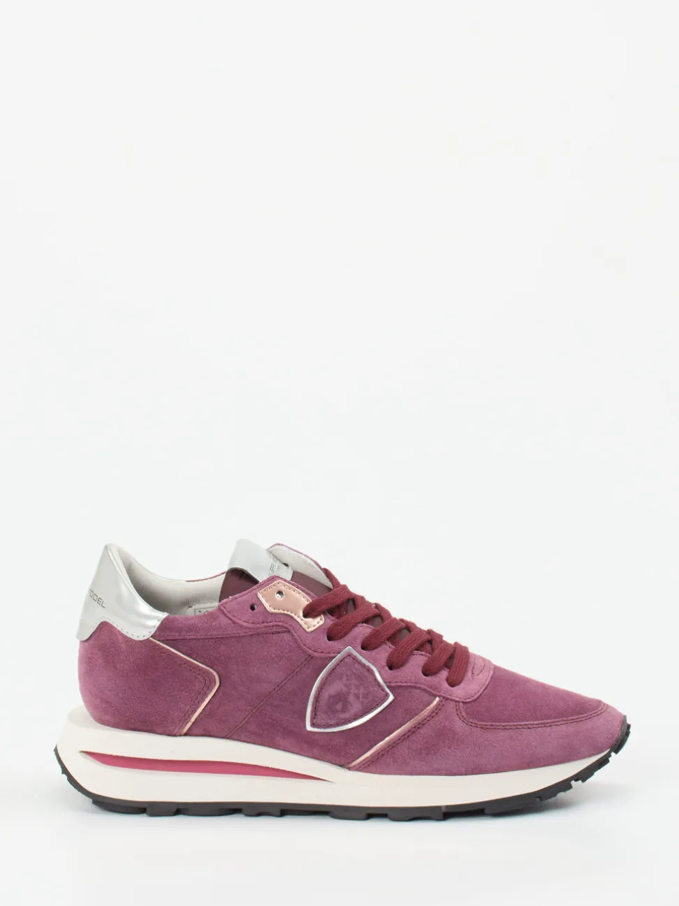 Philippe Model – Sneaker aus Veloursleder Beerenviolett
