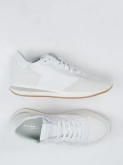 Philippe Model – Sneaker aus Veloursleder Off-White