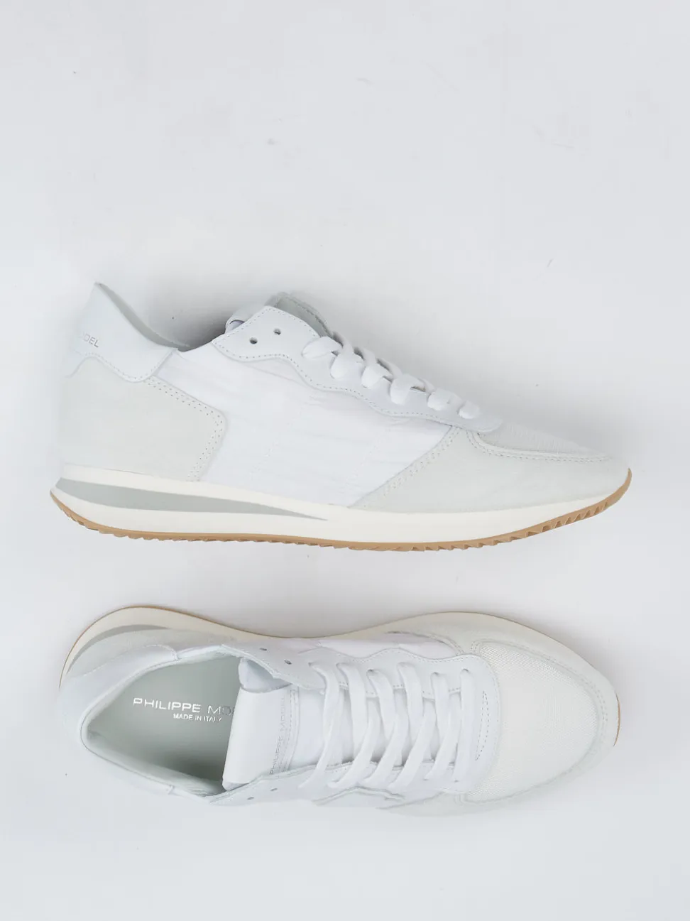 Philippe Model – Sneaker aus Veloursleder Off-White