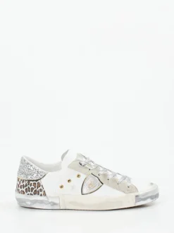 Philippe Model – Sneaker aus Leder-Mix mit Glitzer