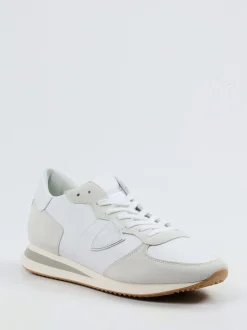 Philippe Model – Sneaker aus Veloursleder und Nappa weiß