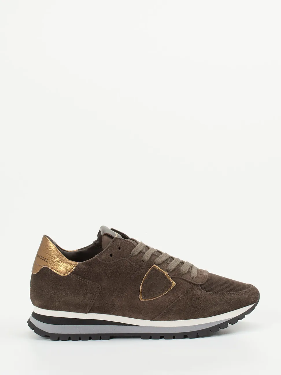 Philippe Model – Sneaker aus Veloursleder mokkabraun