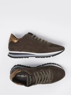 Philippe Model – Sneaker aus Veloursleder mokkabraun
