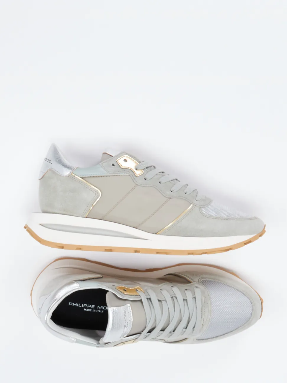 Philippe Model – Sneaker aus Veloursleder in Grün