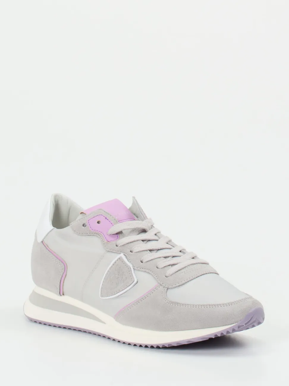 Philippe Model – Sneaker aus Veloursleder in Hellgrau