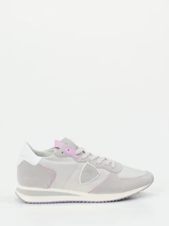 Philippe Model – Sneaker aus Veloursleder in Hellgrau