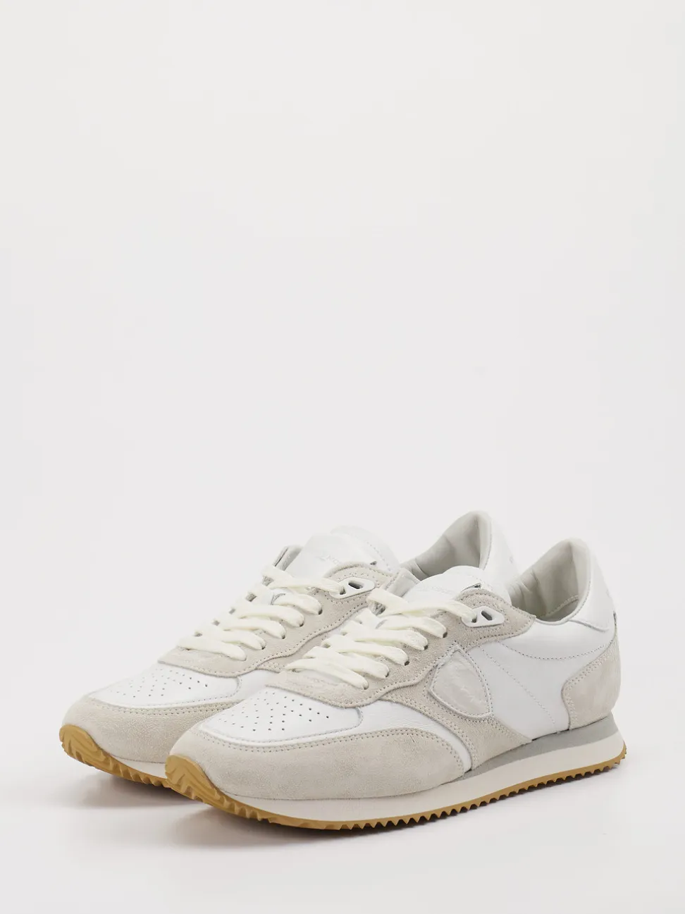 Philippe Model – Sneaker aus Leder-Mix in Offwhite