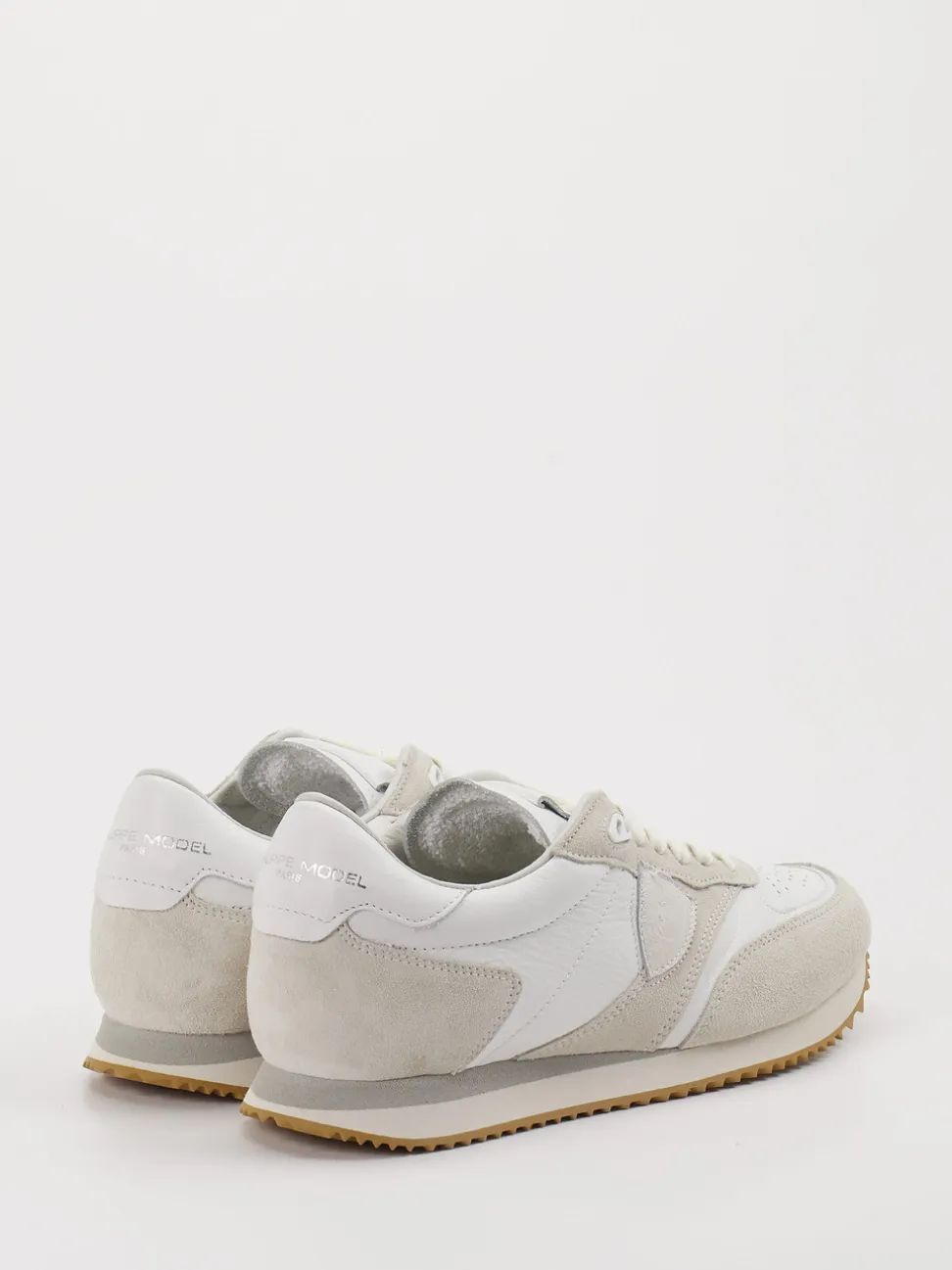 Philippe Model – Sneaker aus Leder-Mix in Offwhite