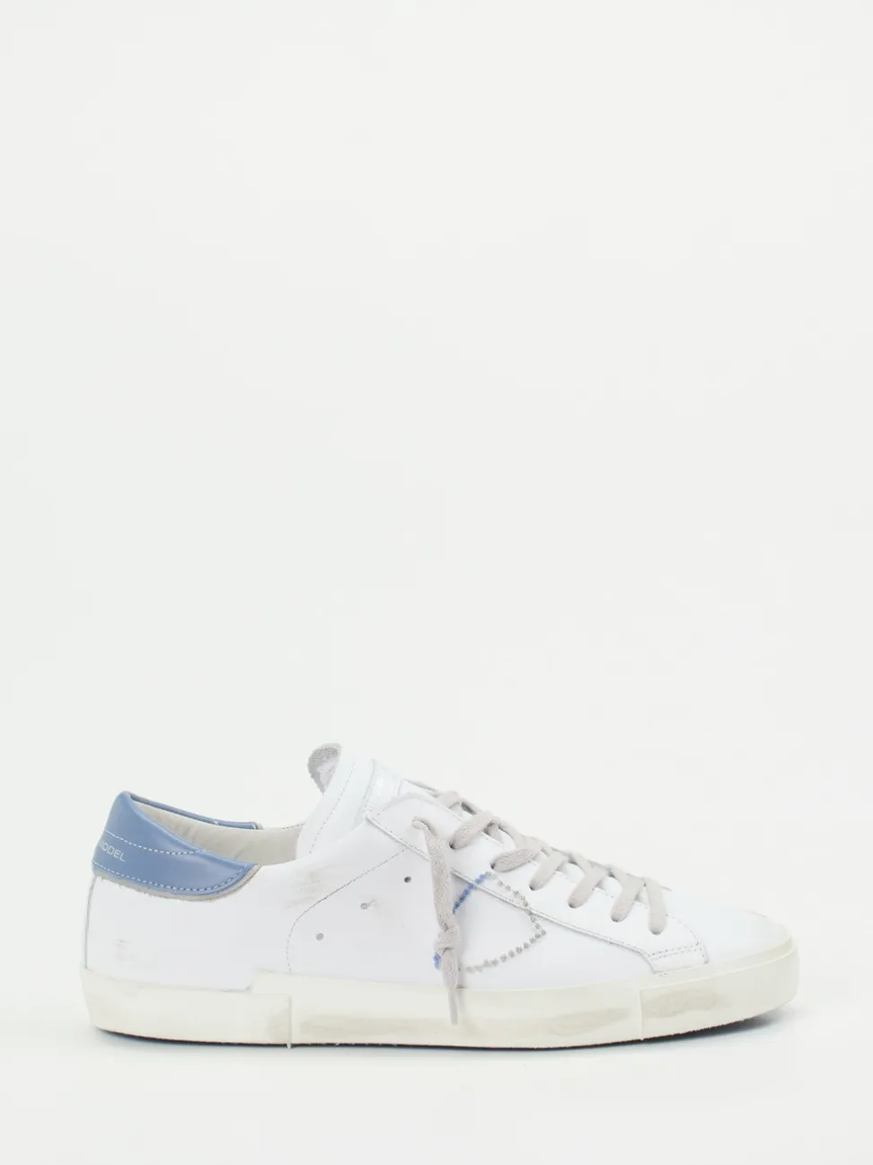 Philippe Model – Sneaker aus Kalbleder weiß Used-Look