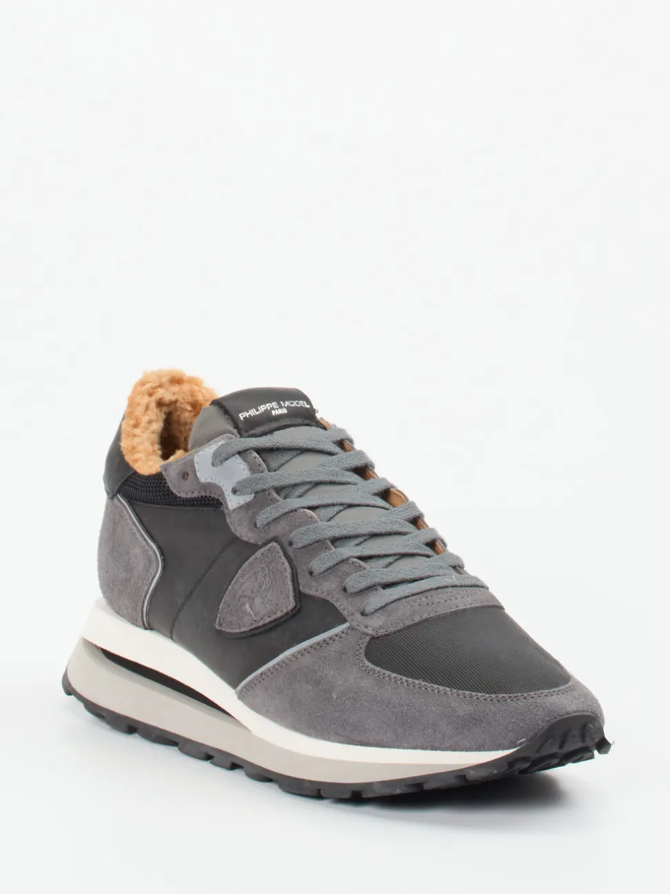 Philippe Model – Sneaker aus Veloursleder grau