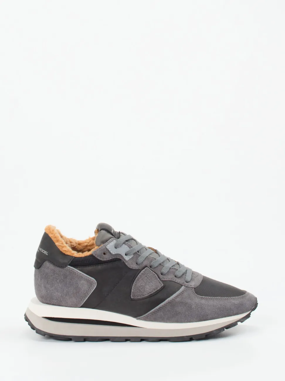 Philippe Model – Sneaker aus Veloursleder grau