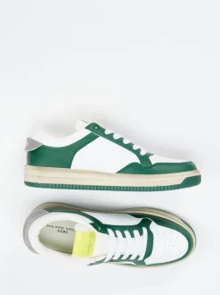 Philippe Model – Sneaker aus veganem Kalbleder grün-weiß