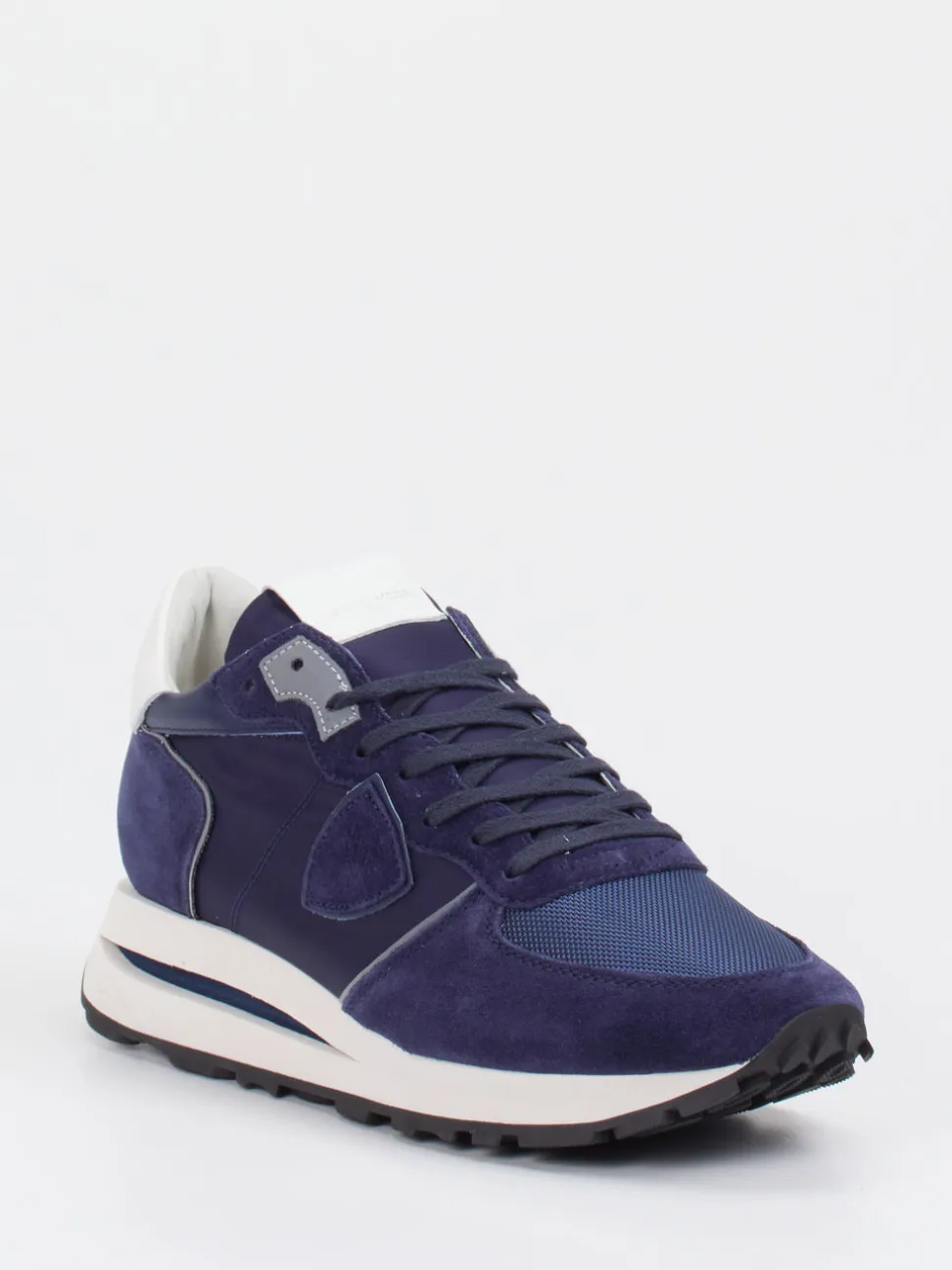 Philippe Model – Sneaker aus Veloursleder und Mesh blau