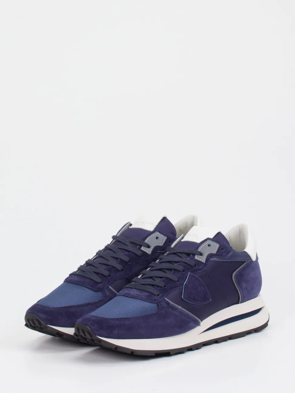 Philippe Model – Sneaker aus Veloursleder und Mesh blau