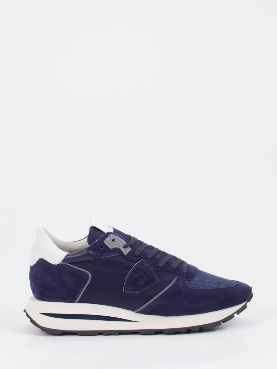 Philippe Model – Sneaker aus Veloursleder und Mesh blau