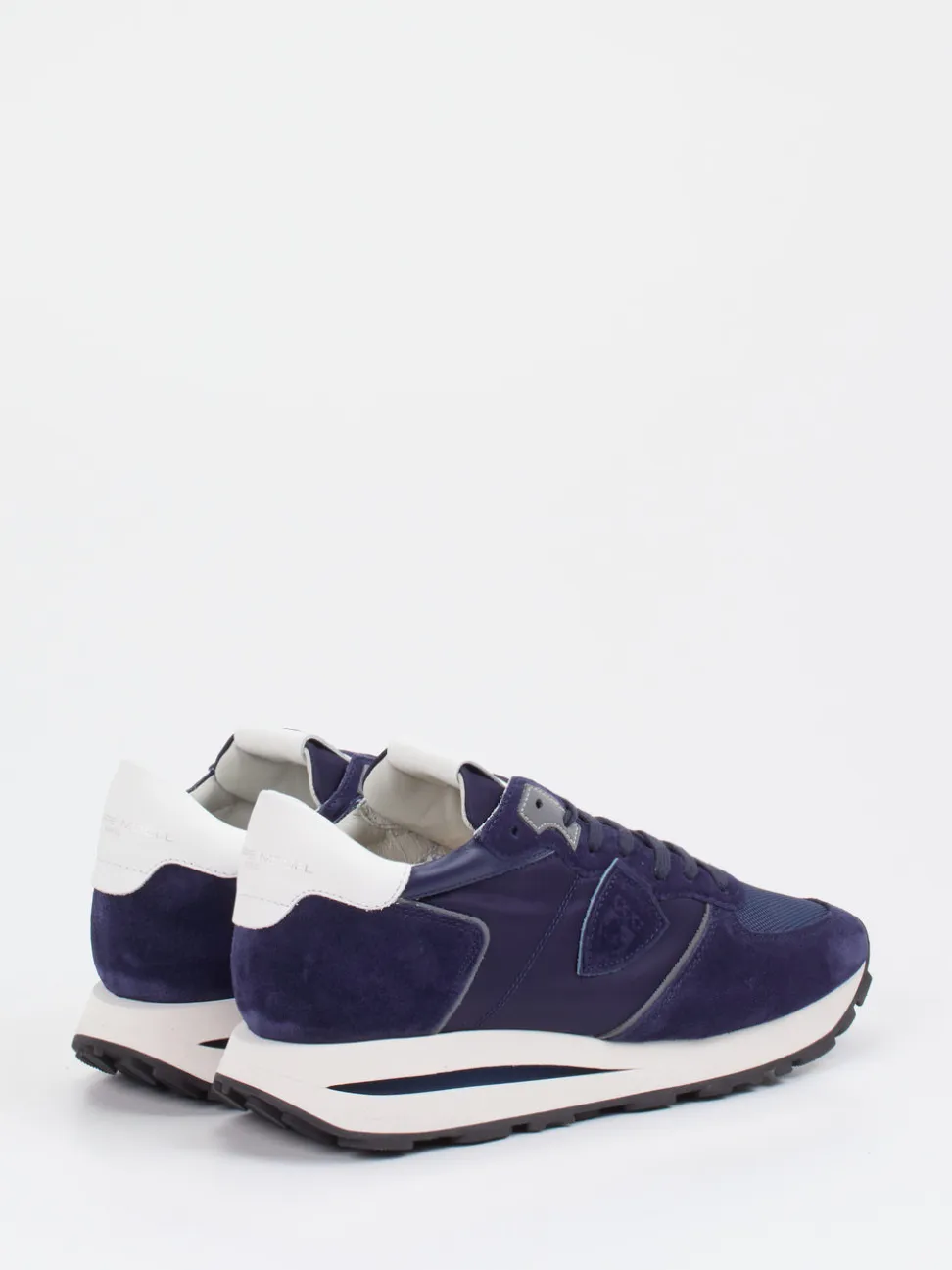Philippe Model – Sneaker aus Veloursleder und Mesh blau