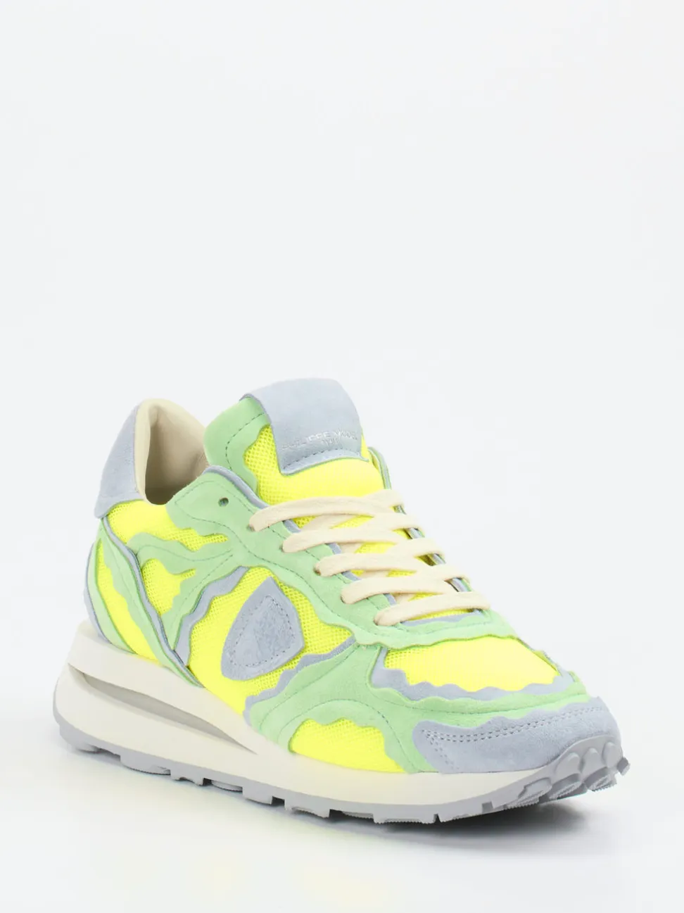 Philippe Model – Sneaker aus Mesh und Veloursleder Neongelb