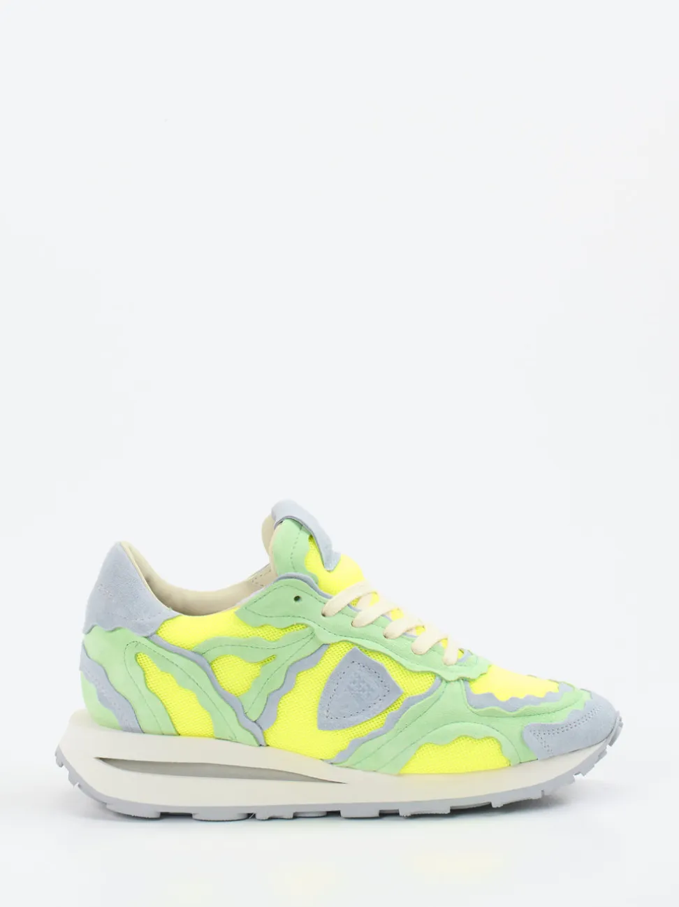 Philippe Model – Sneaker aus Mesh und Veloursleder Neongelb