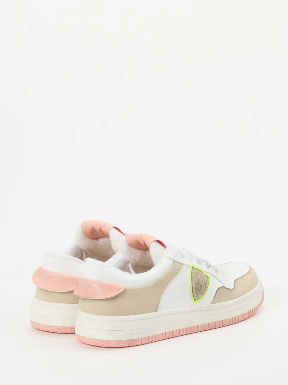 Philippe Model – Sneaker aus Leder-Mix in Weiß-Rosé