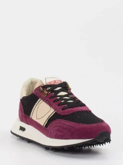 Philippe Model – Sneaker aus Veloursleder in Brombeer