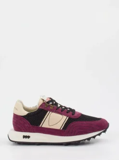 Philippe Model – Sneaker aus Veloursleder in Brombeer