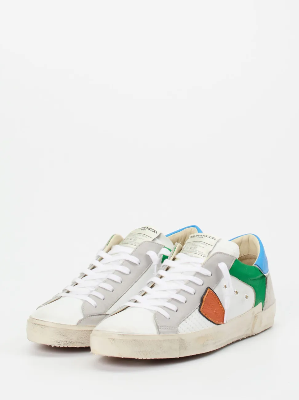 Philippe Model – Sneaker aus Kalbleder Color-Blocking