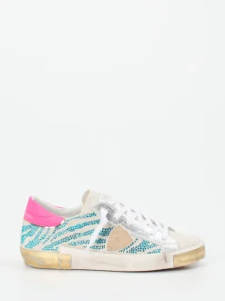 Philippe Model – Sneaker aus Veloursleder mit Strass