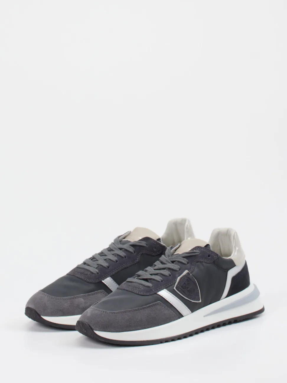 Philippe Model – Sneaker aus Velour/Textil grau