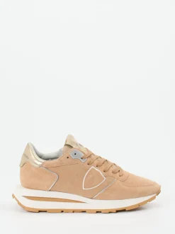 Philippe Model – Sneaker aus Veloursleder Sandbeige