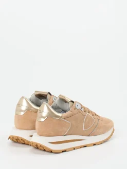 Philippe Model – Sneaker aus Veloursleder Sandbeige