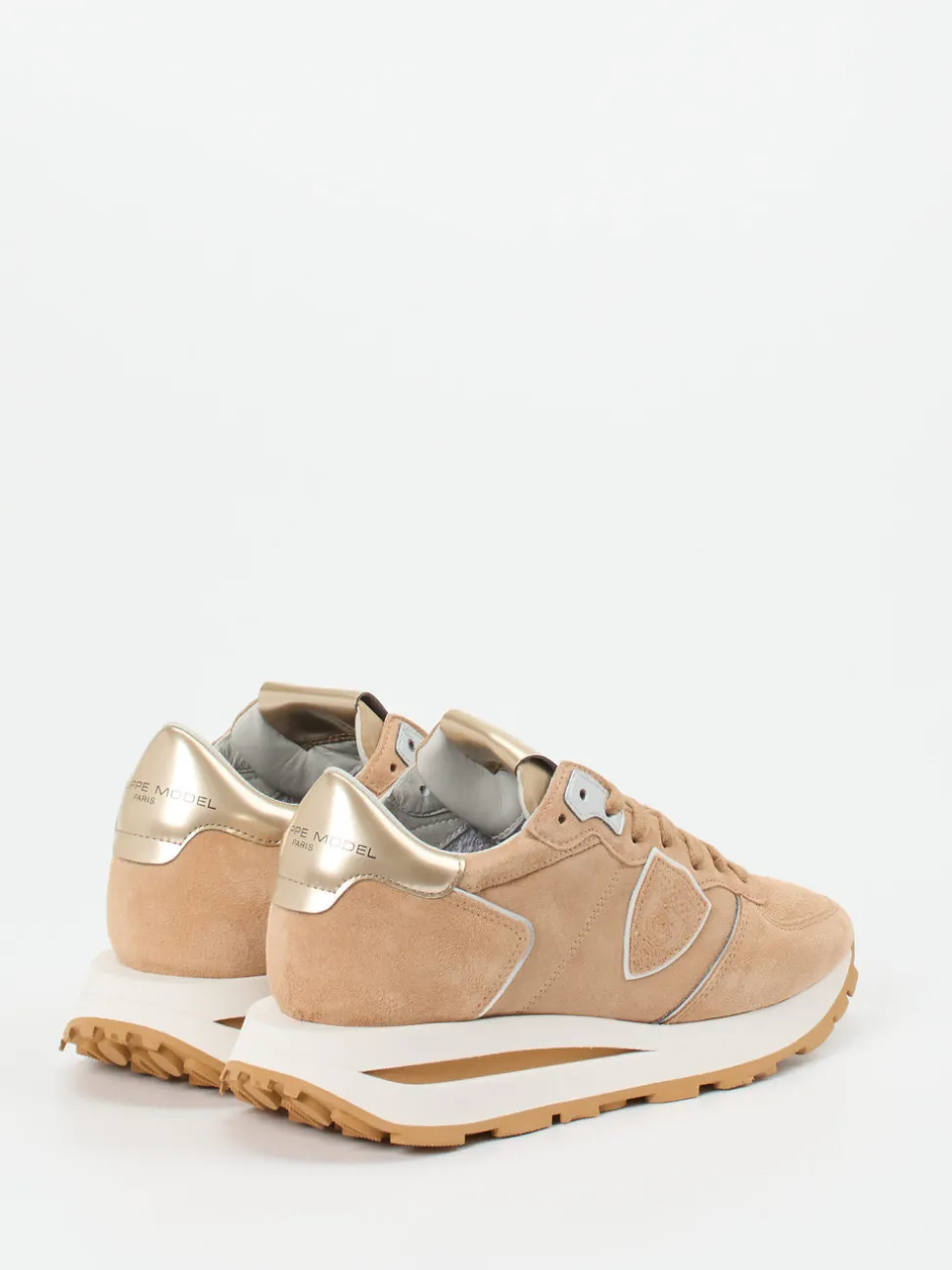 Philippe Model – Sneaker aus Veloursleder Sandbeige