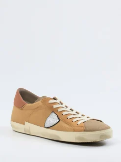 Philippe Model – Sneaker aus Veloursleder Sandbeige