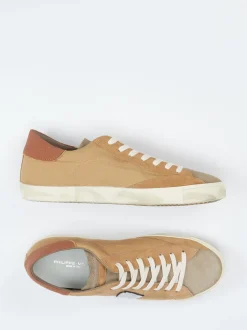 Philippe Model – Sneaker aus Veloursleder Sandbeige